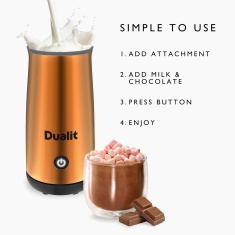 Dualit 84142 Hot Chocolate Maker & Milk Frother - Copper