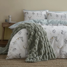 Bianca Carved Faux Fur Throw 150x200cm - Sage