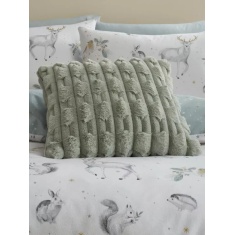 Bianca Carved Faux Fur Filled Cushion 50cm - Sage Bianca Carved Faux Fur Filled Cushion 50cm - Sage