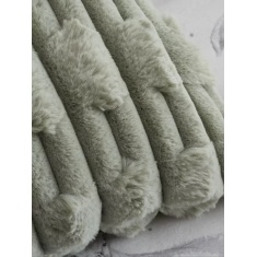 Bianca Carved Faux Fur Filled Cushion 50cm - Sage