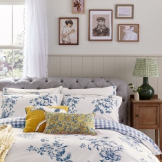 Joules Honey Floral Duvet Cover Set - Cream & Blue