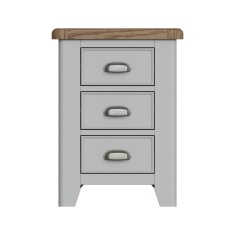 Hexham Painted Grey Large 3 Drawer Bedside Cabinet