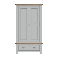 Hexham Painted Grey 2 Door Combi Wardrobe