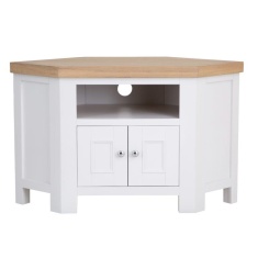 Clevedon Corner TV Unit - White/Oak