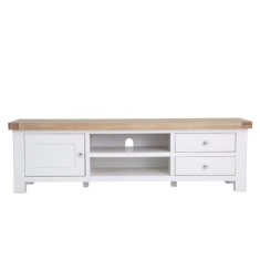 Clevedon Large TV Unit - White/Oak