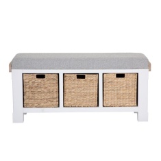 Clevedon Large Hall Bench - White/Oak