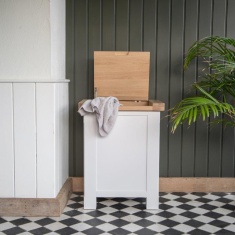 Clevedon Laundry Box - White/Oak