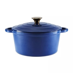 Barbary & Oak Cast Iron 24cm Casserole - Blue Barbary & Oak Cast Iron 24cm Casserole - Blue