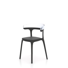 HND Luna Anthracite Dining Chair - Clear Back HND Luna Anthracite Dining Chair - Clear Back
