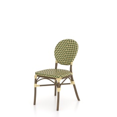 HND Polly Rattan Dining Chair - Green/Cream HND Polly Rattan Dining Chair - Green/Cream