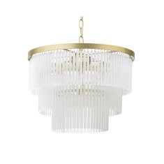 BHS Aubrey 5 Light Ceiling Pendant Light - Brass/Frosted Glass
