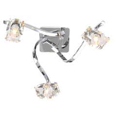 BHS Bella 3 Light Flush Ceiling Light - Chrome/Clear