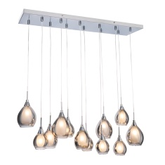 BHS Carmella Diner 12 Light Ceiling Pendant Light - Chrome/Smoke