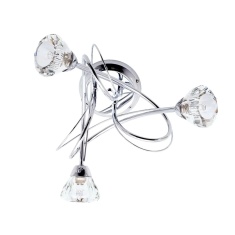BHS Marianne 3 Light Flush Ceiling Light - Chrome/Clear