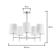 BHS Mira 5 Light Semi Flush Ceiling Light - Natural