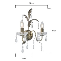 BHS Paisley Wall Light - Antique Brass