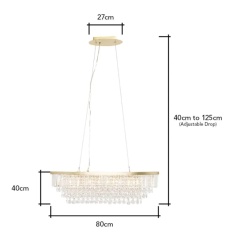 BHS Paladina Diner Pendant Ceiling Light - Brass/Clear