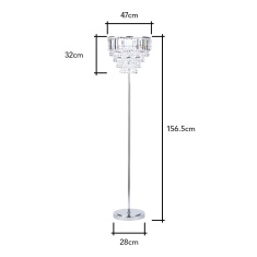 BHS Paladina Floor Lamp - Chrome/Clear