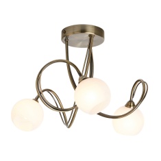 BHS Soni 3 Light Flush Ceiling Light - Antique Brass/Alabaster BHS Soni 3 Light Flush Ceiling Light - Antique Brass/Alabaster