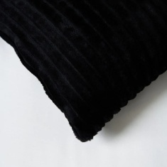 BHS Ribbon Velour Cushion 45cm - Black