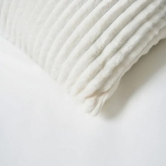 BHS Ribbon Velour Cushion 45cm - Cream