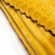 BHS Ribbon Velour Throw 127x152cm - Ochre