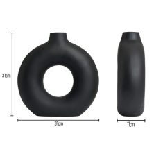 BHS Holey Ceramic Vase - Black