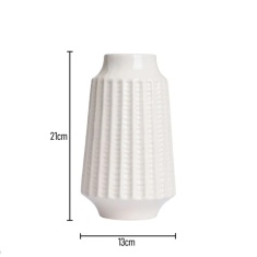 BHS Grooved Ceramic Vase - Cream