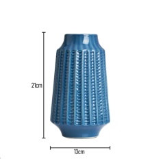 BHS Grooved Ceramic Vase - Blue