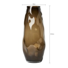BHS Ombre Smoked Glass Vase - Smoke