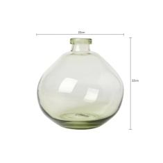 BHS Recycled Round Glass Vase - Green
