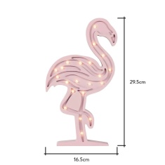 BHS Glow Wooden Flamingo Table Light - Pink