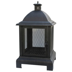 Woodlodge Seaton 62cm Outdoor Fireplace - Black Woodlodge Seaton 62cm Outdoor Fireplace - Black