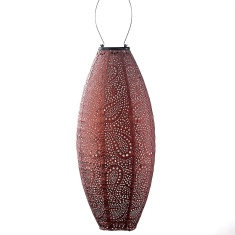 Lumiz Long Oval Solar Lantern - 20cm - Paisley - Copper Lumiz Long Oval Solar Lantern - 20cm - Paisley - Copper