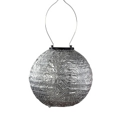 Lumiz Round Solar Lantern - 20cm - Topaze - Silver Lumiz Round Solar Lantern - 20cm - Topaze - Silver