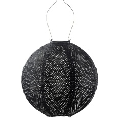 Lumiz Round Solar Lantern - 30cm - Ikat - Black Lumiz Round Solar Lantern - 30cm - Ikat - Black