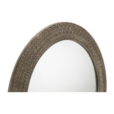 Julian Bowen Cadence Large Round Pewter Wall Mirror