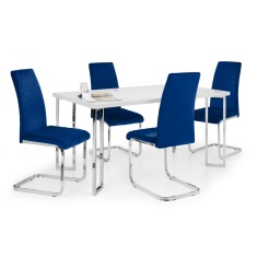 Julian Bowen Calabria Velvet Cantilever Dining Chair - Blue