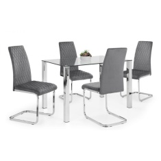 Julian Bowen Calabria Velvet Cantilever Dining Chair - Grey