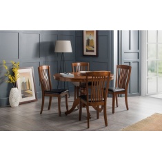 Julian Bowen Canterbury Round To Oval Extending Table - Mahogany