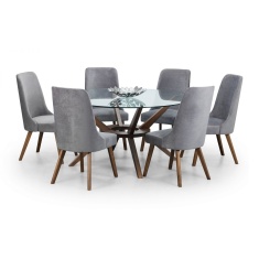 Julian Bowen Chelsea Large 140cm Round Glass Table Julian Bowen Chelsea Large 140cm Round Glass Table