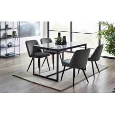 Julian Bowen Chicago Dining Table - Smoked Glass Julian Bowen Chicago Dining Table - Smoked Glass