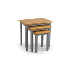 Julian Bowen Cleo Nest Of Tables - 2 Tone Grey & Oak