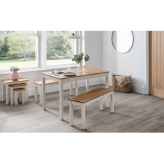 Julian Bowen Coxmoor Bench - Ivory & Oak