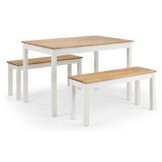 Julian Bowen Coxmoor Bench - Ivory & Oak