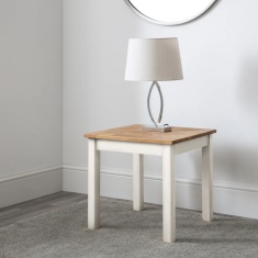 Julian Bowen Coxmoor Lamp Table - Ivory & Oak Julian Bowen Coxmoor Lamp Table - Ivory & Oak