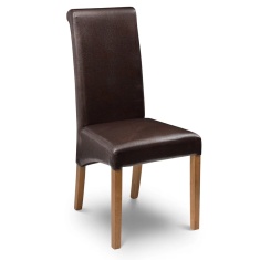 Julian Bowen Cuba Dining Chair - Brown/Oak Leg