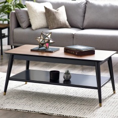 Julian Bowen Findlay Coffee Table With Shelf - Walnut & Black Julian Bowen Findlay Coffee Table With Shelf - Walnut & Black