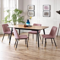 Julian Bowen Findlay Rectangular Dining Table - Walnut & Black