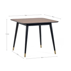 Julian Bowen Findlay Square Dining Table - Walnut & Black